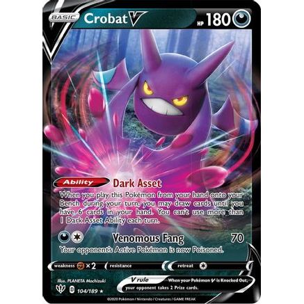 Crobat V 104/189 - SWSH03 Darkness Ablaze Holofoil