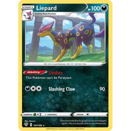 Liepard 107/189 - SWSH03 Darkness Ablaze