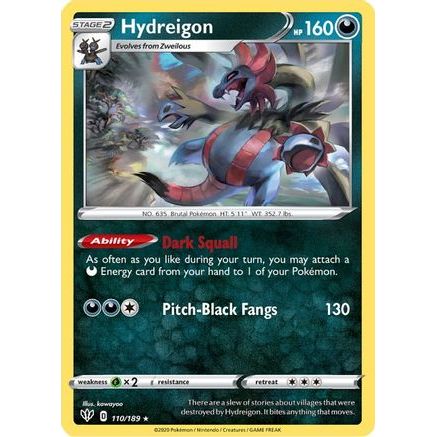 Hydreigon 110/189 - SWSH03 Darkness Ablaze Reverse Holofoil