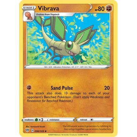 Vibrava 90/189 - SWSH03 Darkness Ablaze Reverse Holofoil