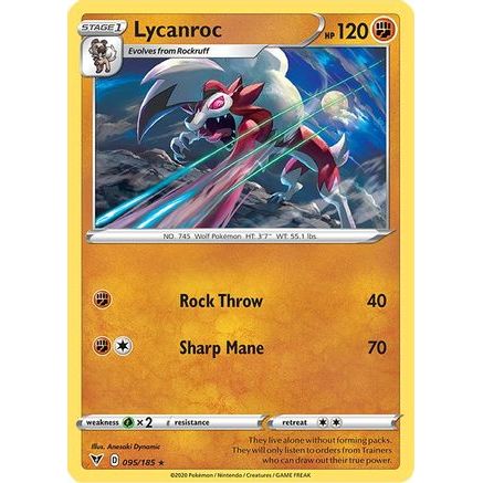 Lycanroc 95/185 - SWSH04 Vivid Voltage Reverse Holofoil