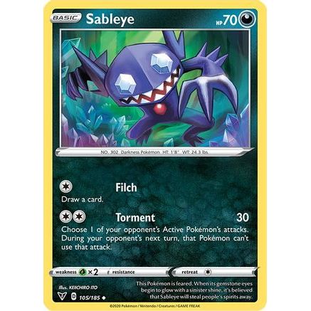 Sableye 105/185 - SWSH04 Vivid Voltage Reverse Holofoil