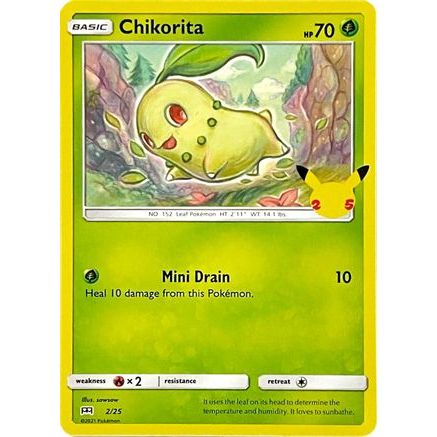 Chikorita - 2/25 2/25 - McDonalds 25th Anniversary Promos