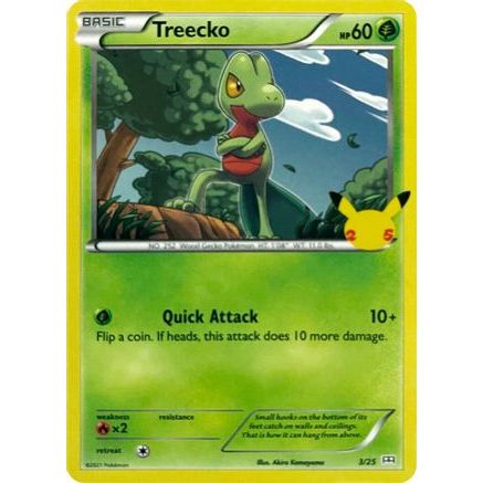 Treecko - 3/25 3/25 - McDonalds 25th Anniversary Promos Holofoil