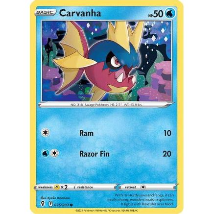 Carvanha 35/203 - SWSH07 Evolving Skies Reverse Holofoil