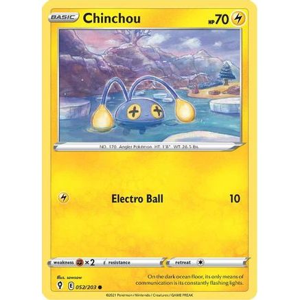 Chinchou 52/203 - SWSH07 Evolving Skies Reverse Holofoil