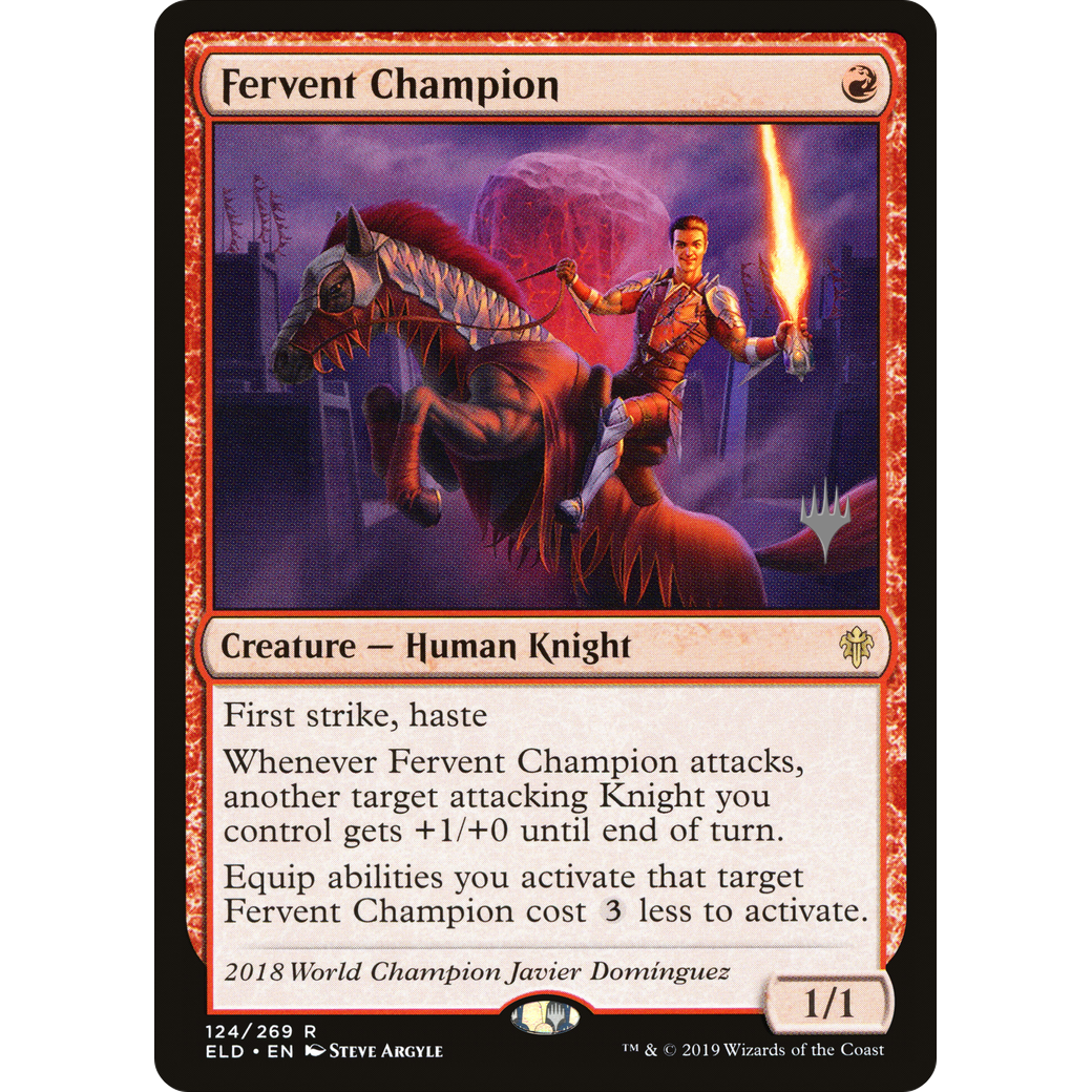 Fervent Champion (PPELD-124) - Throne of Eldraine Promos Foil