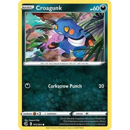 Croagunk 165/264 - SWSH08 Fusion Strike Reverse Holofoil
