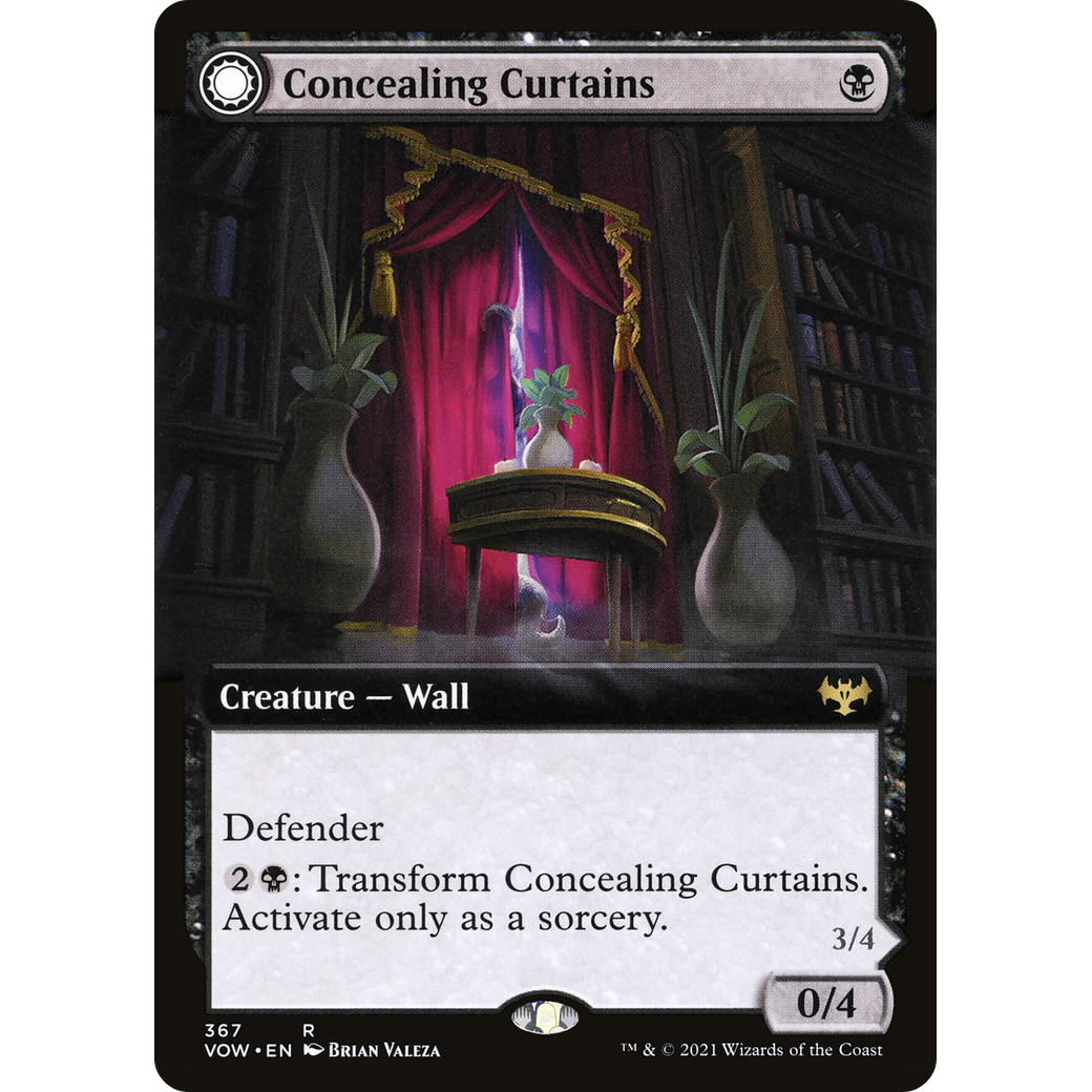 Concealing Curtains (Extended Art) (VOW-367) - Innistrad: Crimson Vow: (Extended Art, Double Faced Transform) Foil