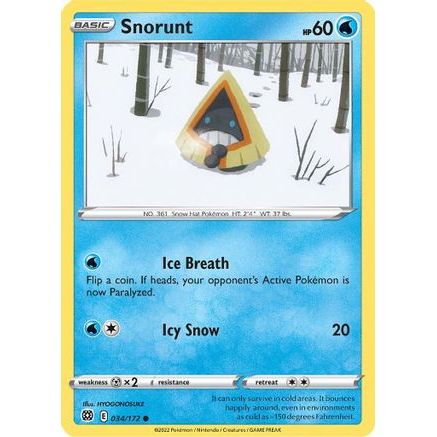Snorunt 34/172 - SWSH09 Brilliant Stars