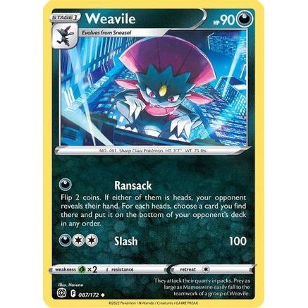 Weavile 87/172 - SWSH09 Brilliant Stars Reverse Holofoil