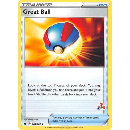 Great Ball - 164/202 (#48 Cinderace Stamped) - Battle Academy 2022