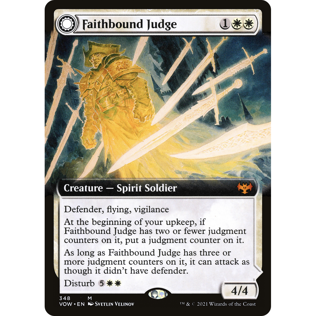 Faithbound Judge (Extended Art) (VOW-348) - Innistrad: Crimson Vow: (Extended Art, Double Faced Transform)