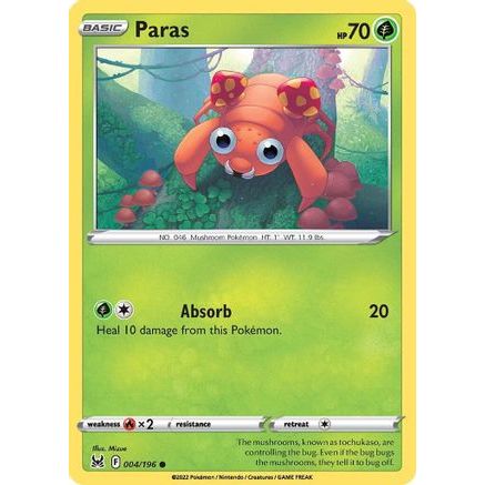 Paras 4/196 - SWSH11 Lost Origin