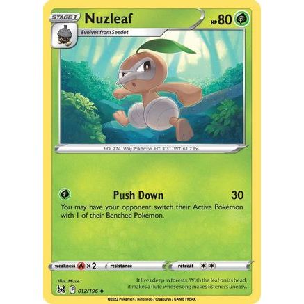 Nuzleaf 12/196 - SWSH11 Lost Origin Reverse Holofoil