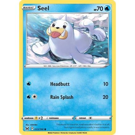 Seel 33/196 - SWSH11 Lost Origin Reverse Holofoil