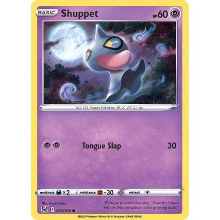 Shuppet 72/196 - SWSH11 Lost Origin Reverse Holofoil