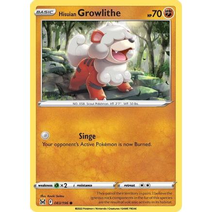 Hisuian Growlithe 83/196 - SWSH11 Lost Origin