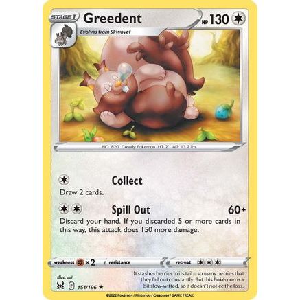 Greedent 151/196 - SWSH11 Lost Origin Reverse Holofoil