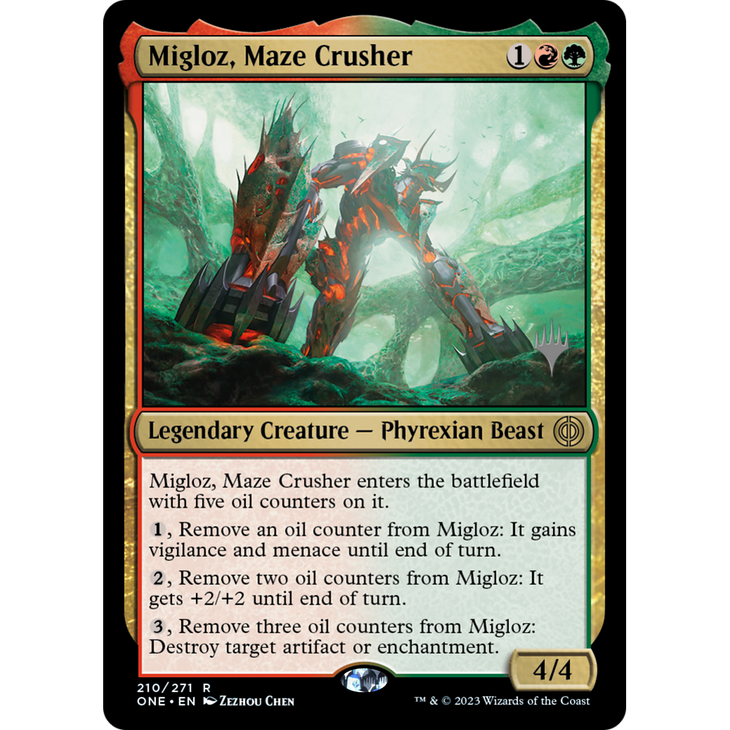 Migloz, Maze Crusher (PPONE-210P) - Phyrexia: All Will Be One Promos Foil