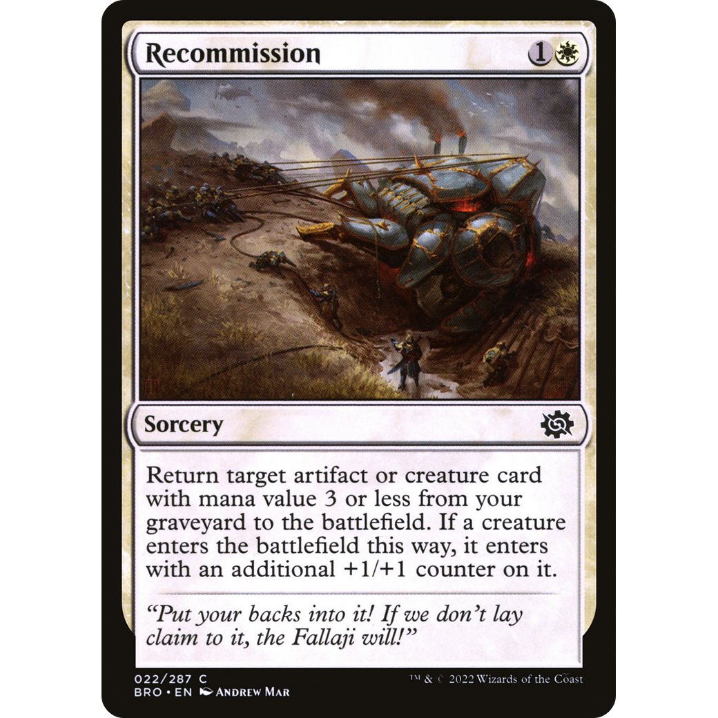 Recommission (BRO-022) - The Brothers' War Foil