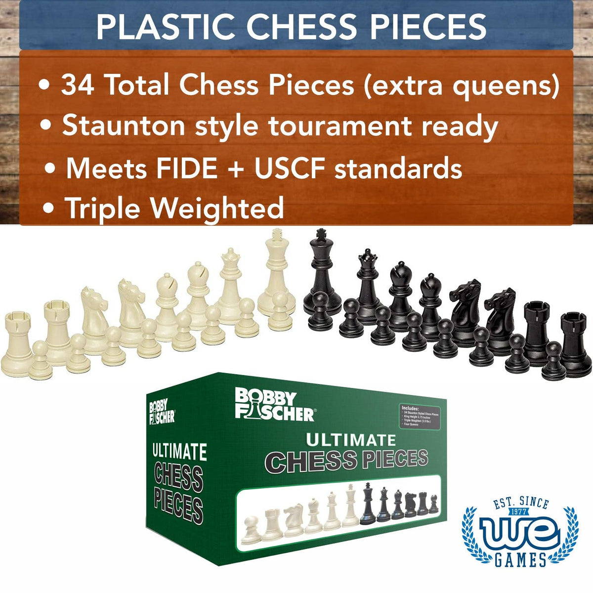 Bobby Fischer Ultimate Chess Pieces, Triple Weighted