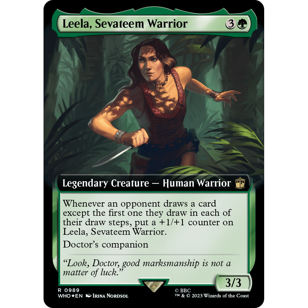 Leela, Sevateem Warrior (Extended Art) (Surge Foil) (WHO-989) - Doctor Who: (Extended Art) Foil