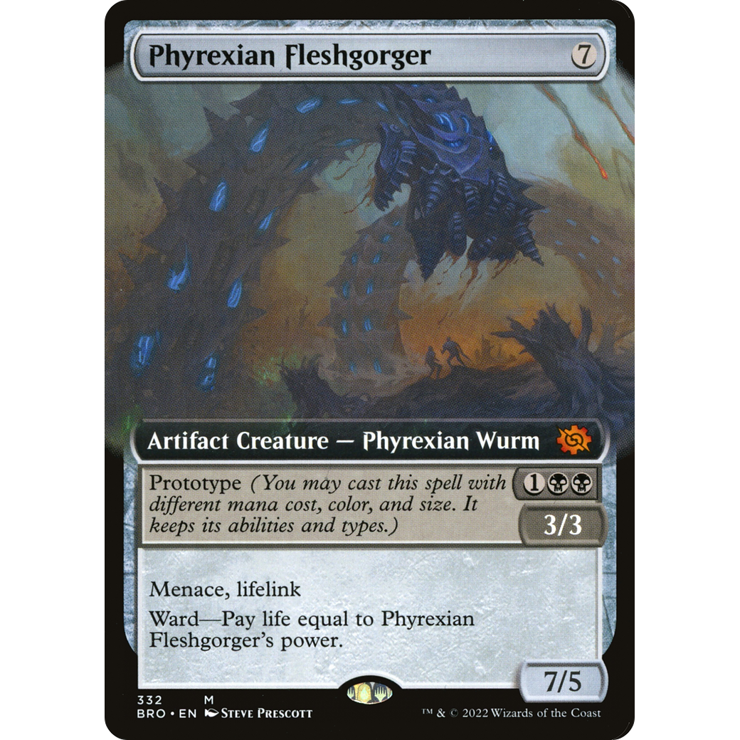 Phyrexian Fleshgorger (Extended Art) (BRO-332) - The Brothers' War: (Extended Art) Foil