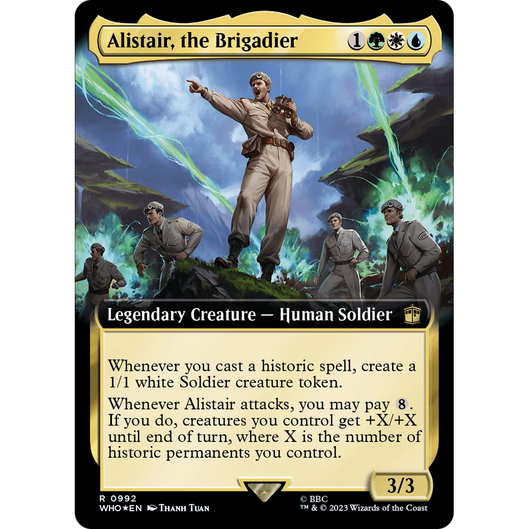 Alistair, the Brigadier (Extended Art) (Surge Foil) (WHO-992) - Doctor Who: (Extended Art) Foil