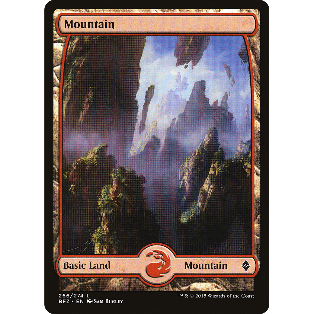 Mountain (266) - Full Art (BFZ-266) - Battle for Zendikar Foil