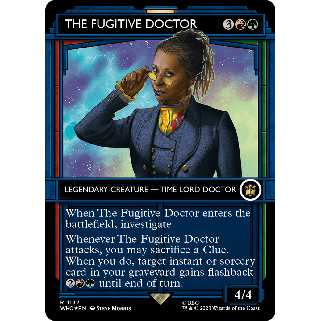 The Fugitive Doctor (Showcase) (Surge Foil) (WHO-1132) - Doctor Who: (Showcase) (Borderless) Foil