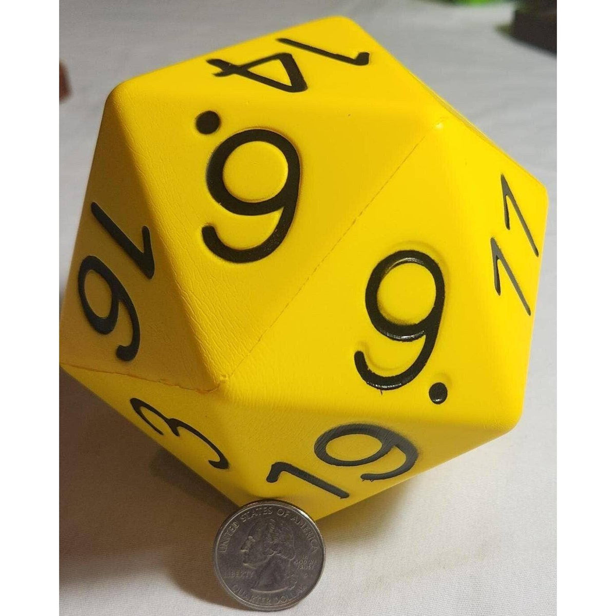Big Foam Dice 4 inch D20's (11 colors) by Zucati: Yellow