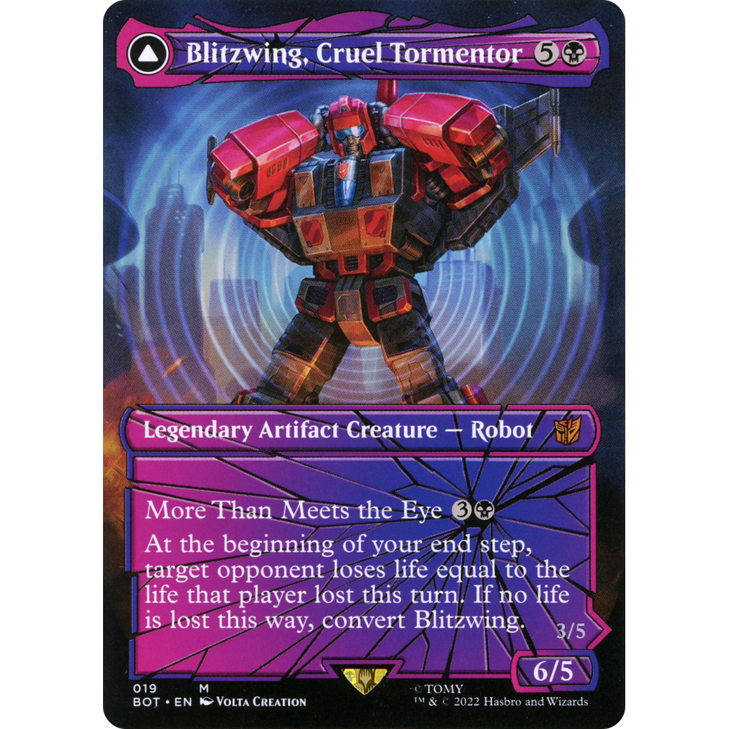 Blitzwing, Cruel Tormentor (Shattered Glass) (BOT-019) - Transformers: (convertdfc, shatteredglass) (Borderless)