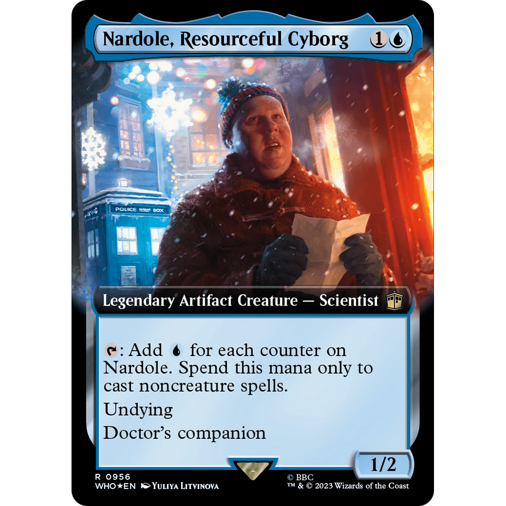 Nardole, Resourceful Cyborg (Extended Art) (Surge Foil) (WHO-956) - Doctor Who: (Extended Art) Foil