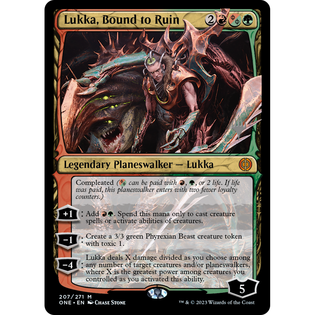 Lukka, Bound to Ruin (PPONE-207P) - Phyrexia: All Will Be One Promos Foil