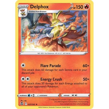 Delphox 27/195 - SWSH12 Silver Tempest Reverse Holofoil
