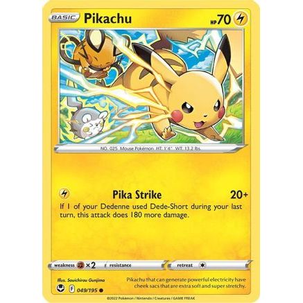 Pikachu 49/195 - SWSH12 Silver Tempest Reverse Holofoil