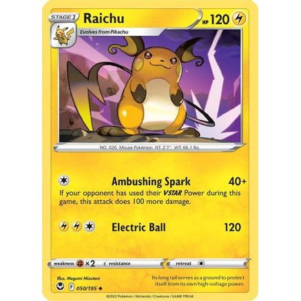 Raichu 50/195 - SWSH12 Silver Tempest Reverse Holofoil