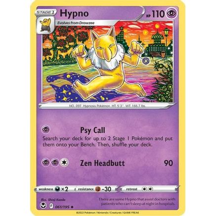 Hypno 61/195 - SWSH12 Silver Tempest Reverse Holofoil