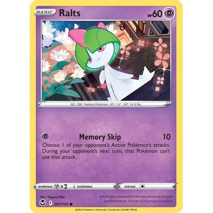 Ralts 67/195 - SWSH12 Silver Tempest Reverse Holofoil