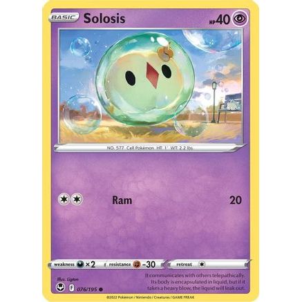 Solosis 76/195 - SWSH12 Silver Tempest Reverse Holofoil
