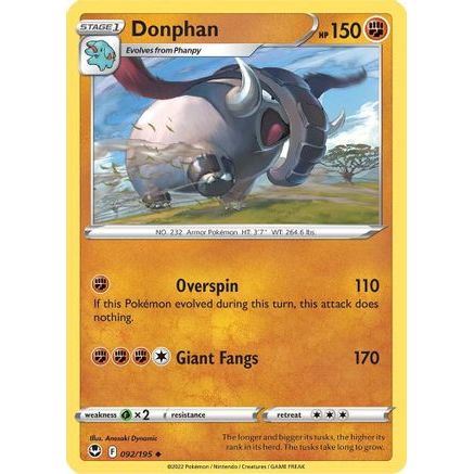 Donphan 92/195 - SWSH12 Silver Tempest Reverse Holofoil