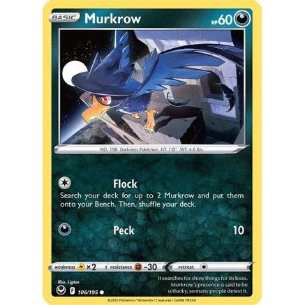 Murkrow 106/195 - SWSH12 Silver Tempest Reverse Holofoil