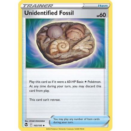 Unidentified Fossil 165/195 - SWSH12 Silver Tempest