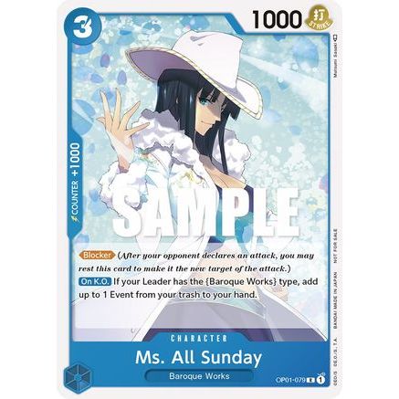 Ms. All Sunday (Promotion Pack 2023) (OP01-079) - One Piece Promotion Cards