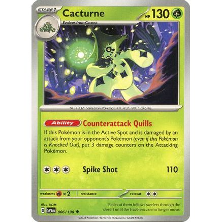 Cacturne - 006/198 6 - SV01 Scarlet & Violet Base Set Reverse Holofoil