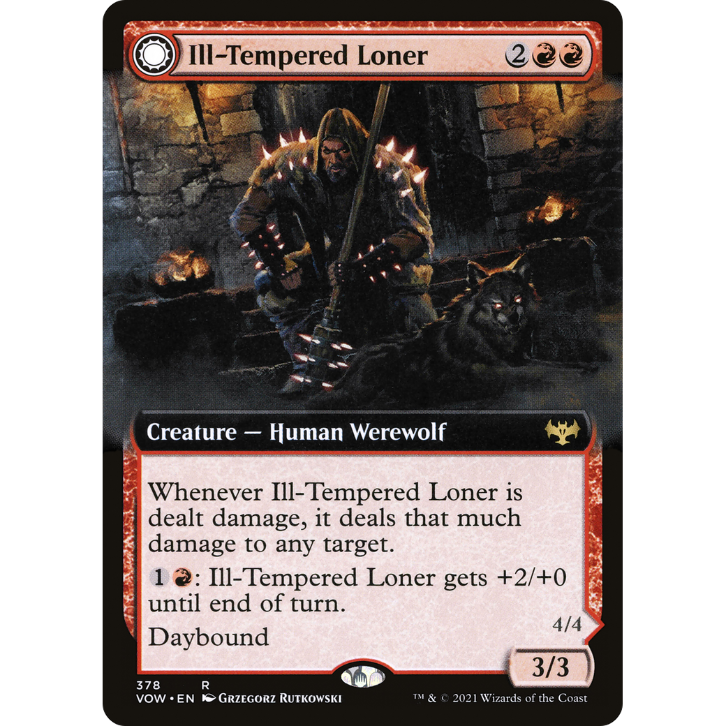 Ill-Tempered Loner (Extended Art) (VOW-378) - Innistrad: Crimson Vow: (Extended Art, Double Faced Transform) Foil