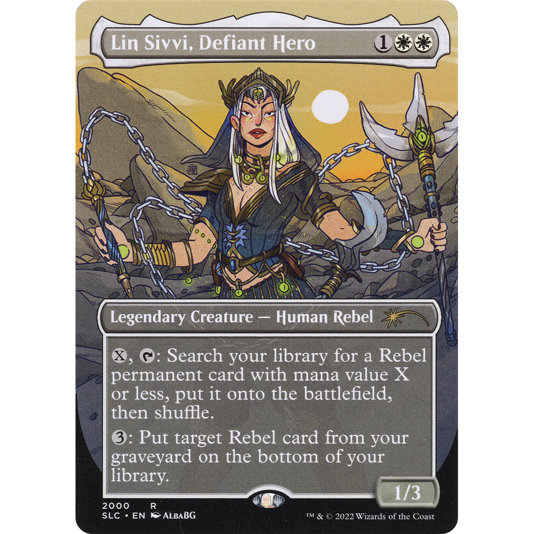 Lin Sivvi, Defiant Hero (SLC-2000) - Secret Lair Countdown Kit (Borderless)