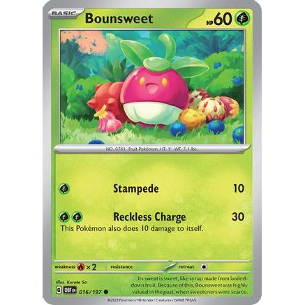 Bounsweet 16 - SV03 Obsidian Flames Reverse Holofoil