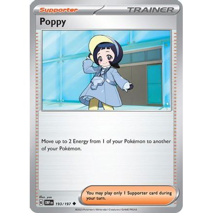 Poppy 193 - SV03 Obsidian Flames Reverse Holofoil